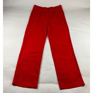 TALL Old Navy Tomato Red Linen Blend Extra High Rise Taylor Wide Leg Trouser LT